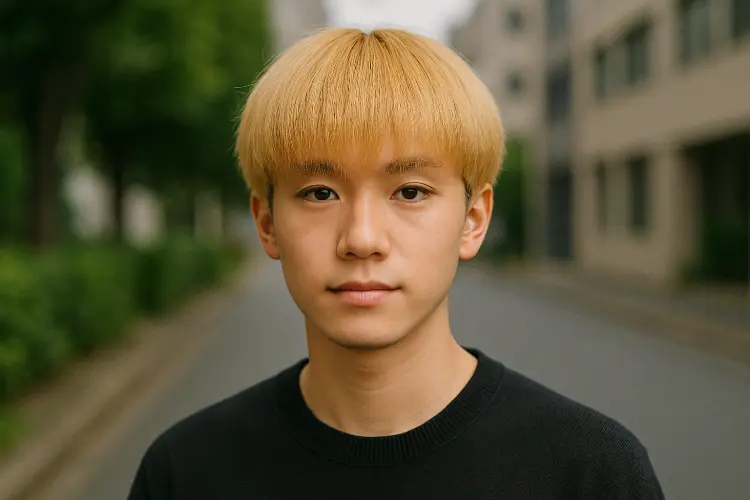 Blonde Cut dengan Poni Depan - Cute tapi Tetap Sharp